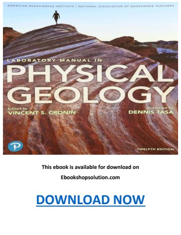 Laboratory Manual in Physical Geology 12th Edition PDF