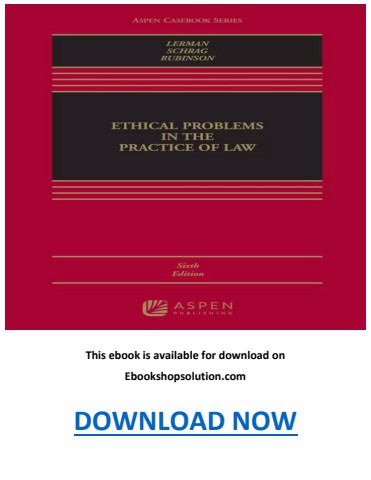 Ethical Problems in the Practice of Law 6th Edition PDF