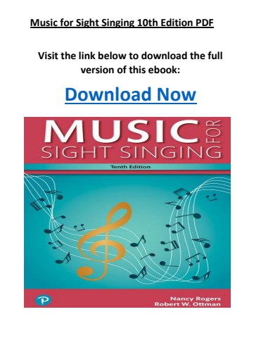 Music for Sight Singing 10th Edition
