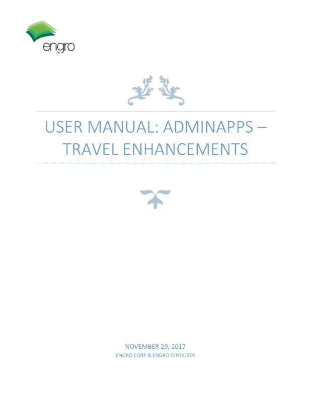 User Manual: AdminApps – Travel Enhancements