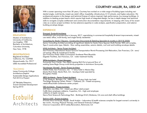 ecobuild architects - hospitality experience 07-14-25