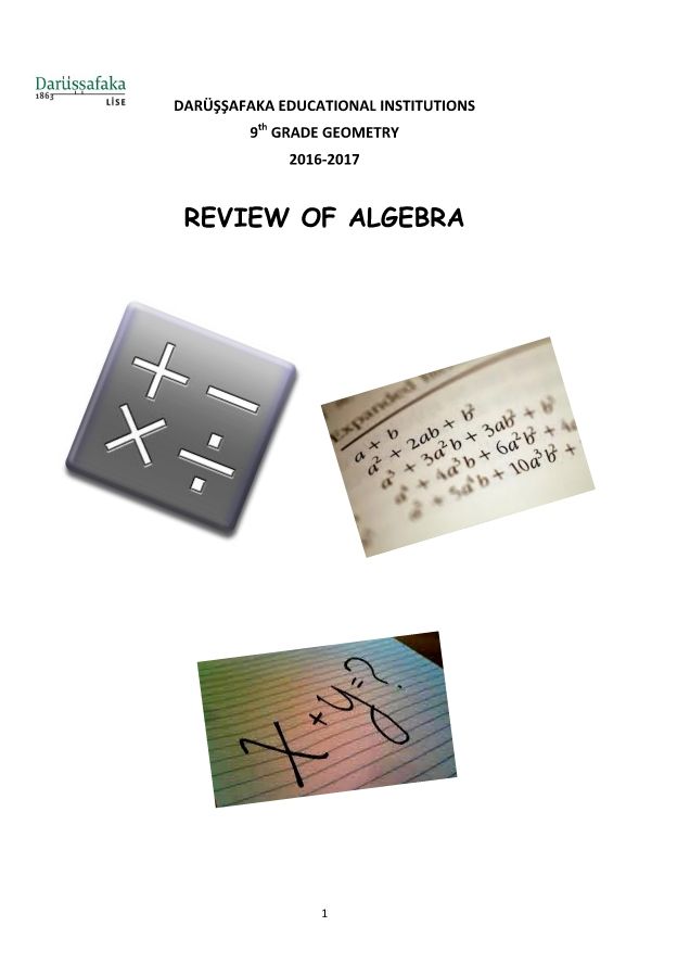 Review of algebra