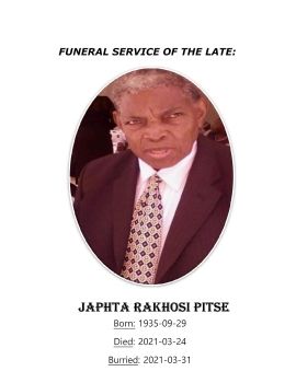 Pitse funeral service