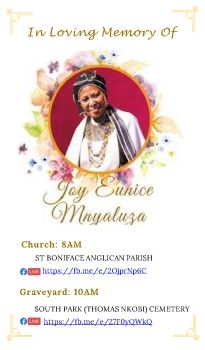 Invite for the late Joy Eunice Mnyaluza