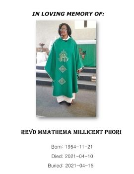 Revd Mmathema Millicent Phori