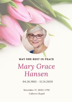 Memorial service of Mary Hansen