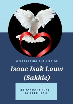 Funeral program of Issaic Isak Louw