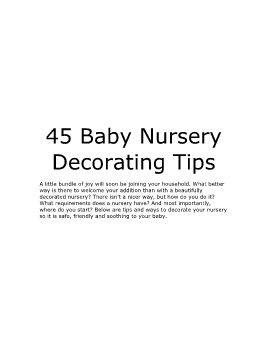 45 Baby Nursery Decorating Tips