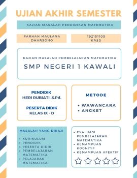 KAJIAN MASALAH PENDIDIKAN MATEMATIKA SMP NEGERI 1 KAWALI