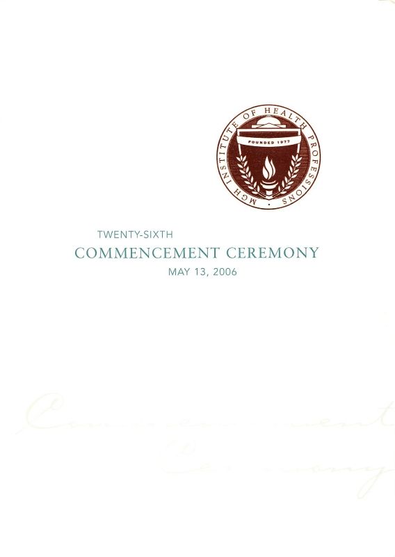 26th Commencement Ceremony May 13, 2006