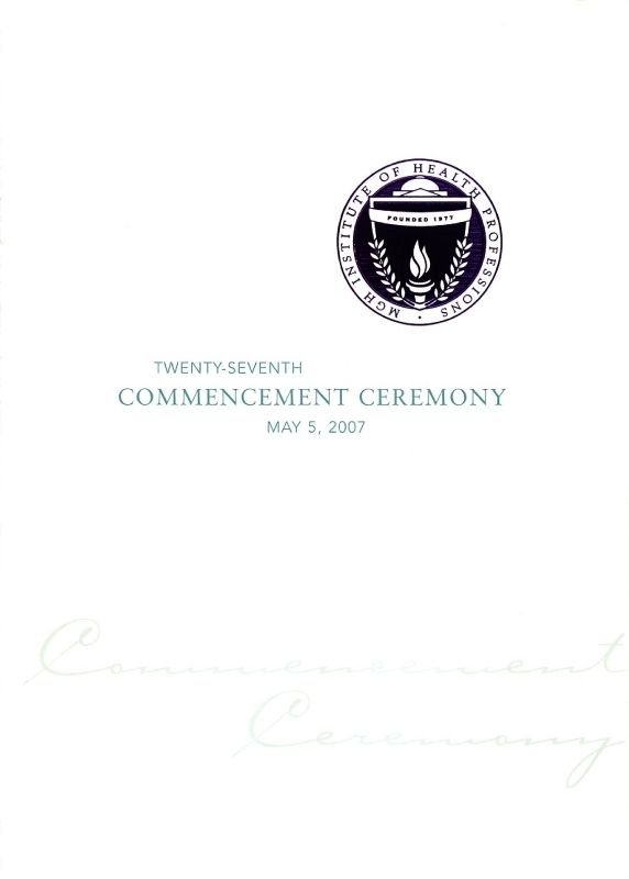 27th Commencement Ceremony May 5, 2007