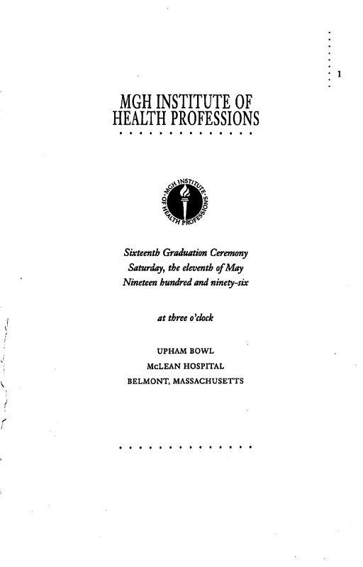 16th Commecement Ceremony May 11, 1996