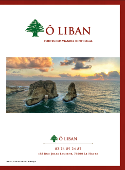 IMPRESSION O LIBAN - MENU DE RESTAURANT BORDURE ROUGE