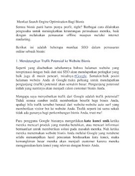 Manfaat Search Engine Optimization Bagi Bisnis