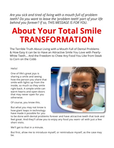 Sugarland Smile Center Implant Sales Letter