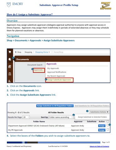 How Do I Assign a Substitute Approver