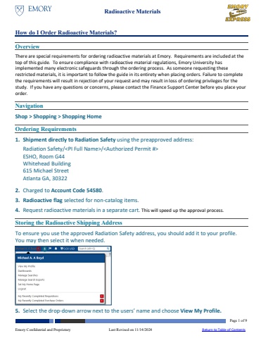 How Do I Order Radioactive Materials?