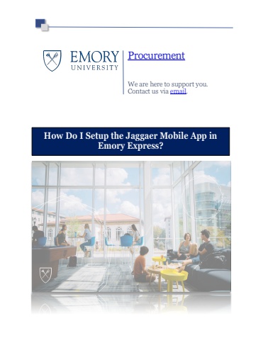 How Do I Setup the Jaggaer Mobile App in Emory Express?