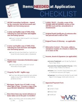 AAG060_Items Needed Checklist