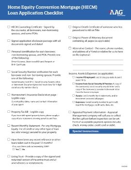 AAG060_Items Needed Checklist