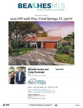 Property Report 5145 NW 99th Way, Coral Springs, FL 33076