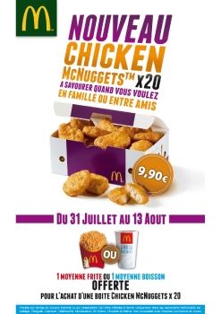 MCDONALD'S OFFRE SPECIALE McNUGGETS