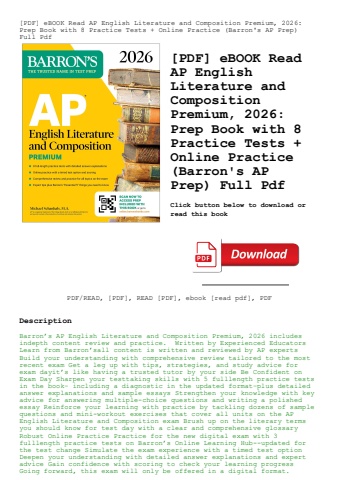 [pdf] ebook read ap english literature and composition premium  2026 prep book with 8 practice tests