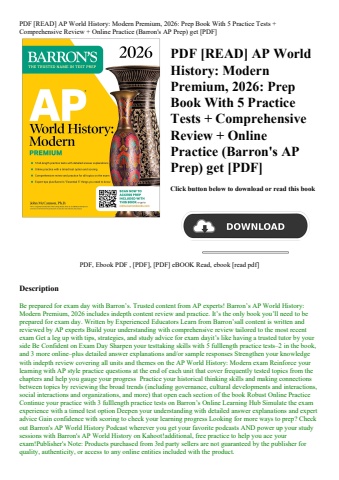 pdf [read] ap world history modern premium  2026 prep book with 5 practice tests + comprehensive rev