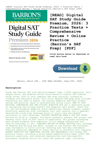 [read] digital sat study guide premium  2026 3 practice tests + comprehensive review + online practi