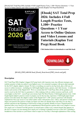 [ebook] sat total prep 2026 includes 4 full length practice tests  1 100+ practice questions + 1 yea