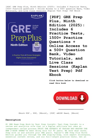 [pdf] gre prep plus  ninth edition (2025) includes 6 practice tests  1500+ practice questions + onli