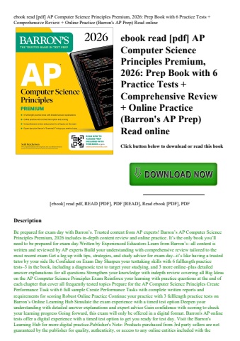 ebook read [pdf] ap computer science principles premium  2026 prep book with 6 practice tests + comp