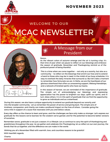 MCAC November 2023 Newsletter