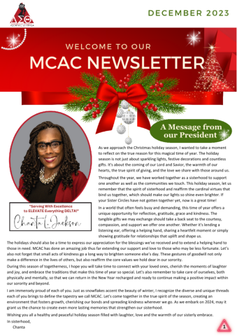 MCAC December 2023 Newsletter