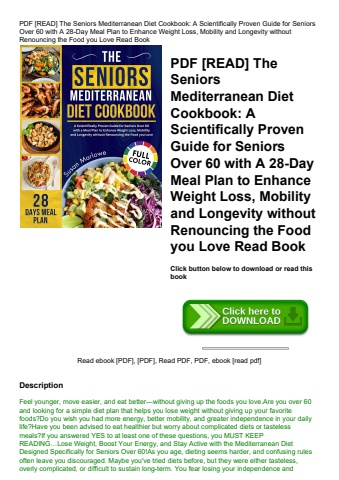 pdf [read] the seniors mediterranean diet cookbook a scientifically proven guide for seniors over 60