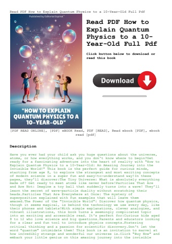 read pdf how to explain quantum physics to a 10-year-old full pdf