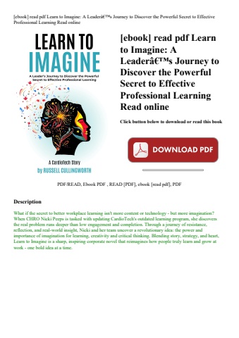 [ebook] read pdf learn to imagine a leaderã¢â€â™s journey to discover the powerful secret to effecti
