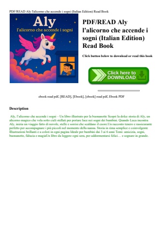 pdfread aly l'alicorno che accende i sogni (italian edition) read book