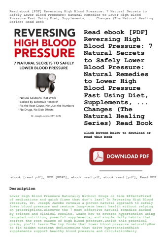 read ebook [pdf] reversing high blood pressure 7 natural secrets to safely lower blood pressure natu