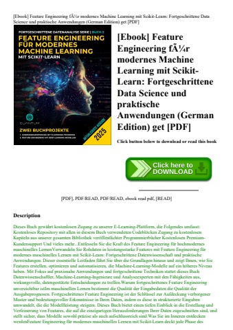[ebook] feature engineering fãƒâ¼r modernes machine learning mit scikit-learn fortgeschrittene data