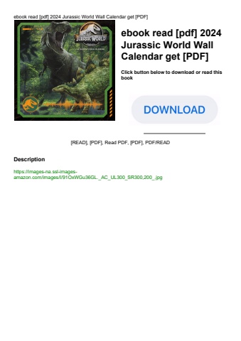 ebook read [pdf] 2024 jurassic world wall calendar get [pdf]