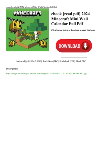 ebook [read pdf] 2024 minecraft mini wall calendar full pdf