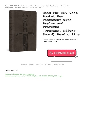 read pdf esv vest pocket new testament with psalms and proverbs (trutone  silver sword) read online
