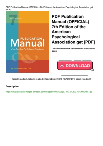 pdf publication manual (official) 7th edition of the american psychological association get [pdf]