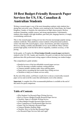 10 Best BudgetFriendly Research Paper Services for US UK Canadian  Australian Students