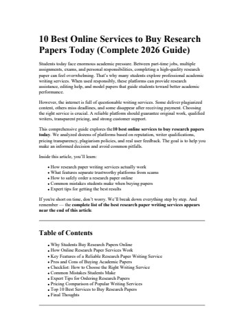 10 Best Online Services to Buy Research Papers Today
