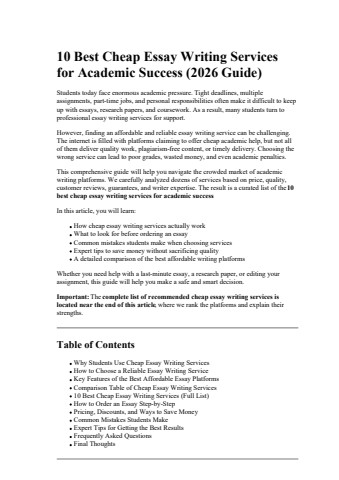 10 Best Cheap Essay Writing Services for Academic Success