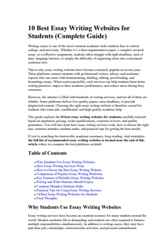 10 Best Essay Writing Websites for Students