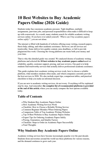 10 Best Websites to Buy Academic Papers Online