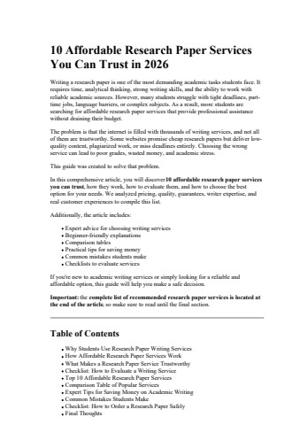 10 Affordable Research Paper Services You Can Trust